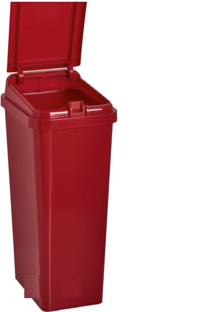 45L Touch Bin Red Tontarelli Bins UK