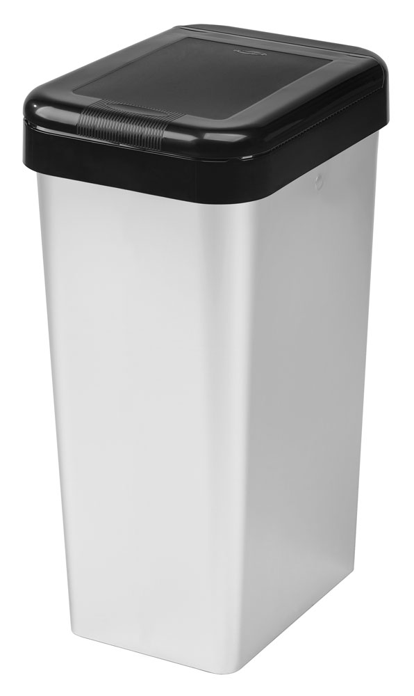 45L Moda Rectangular Touch Top Bin Metal Effect Tontarelli Bins UK